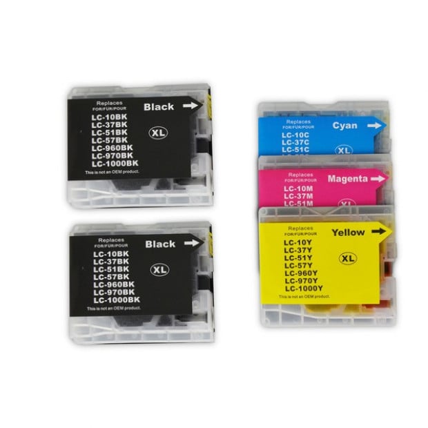 Compatible Inkjet Cartridge Set of 5 to suit Brother LC37, LC57
