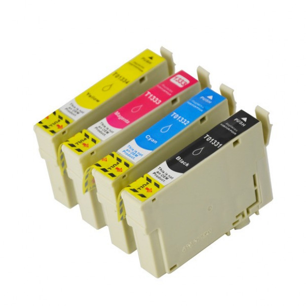 Pigment Inkjet Cartridge Set of 4 to Suit Epson 133 Series