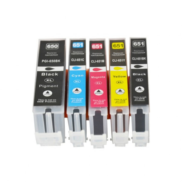 Inkjet Cartridges set of 5 to suit Canon PGI-650XL, CLI-651XL