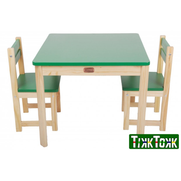 TikkTokk Little BOSS Table & Chairs Set - SQUARE Green