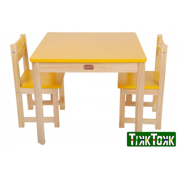 TikkTokk Little BOSS Table & Chairs Set - SQUARE Yellow
