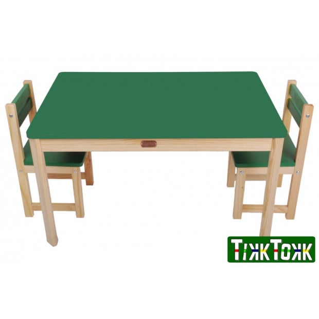 TikkTokk Little BOSS Table & Chairs Set - Rectangular Green