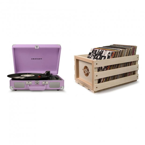 Crosley Cruiser Portable Turntable - Lavender with Storage Crate