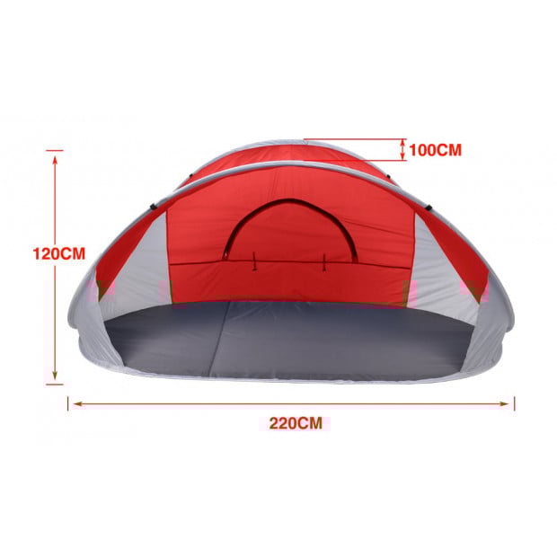 Pop Up Red Camping Tent Beach Portable Hiking Sun Shade Shelter Image 5