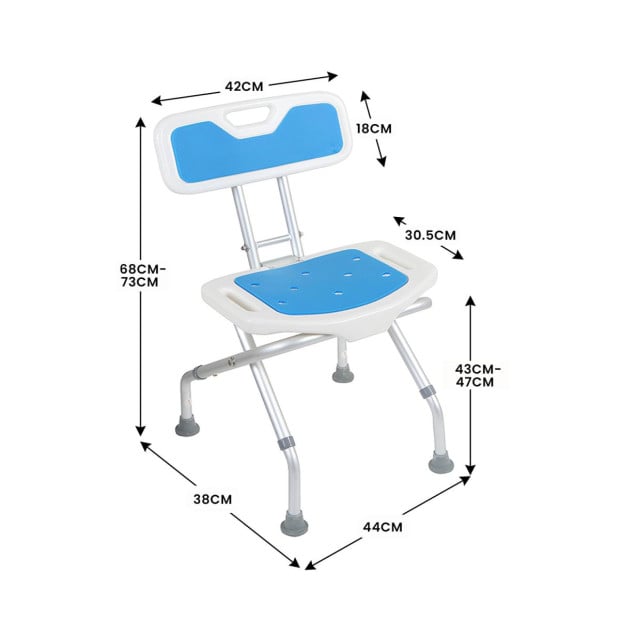 Orthonica Height-Adjustable and Foldable Aluminium Commode Shower Chair Image 4