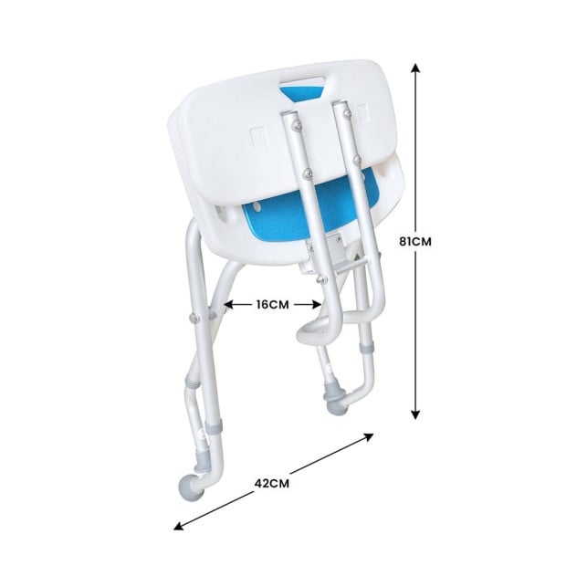Orthonica Height-Adjustable and Foldable Aluminium Commode Shower Chair Image 5