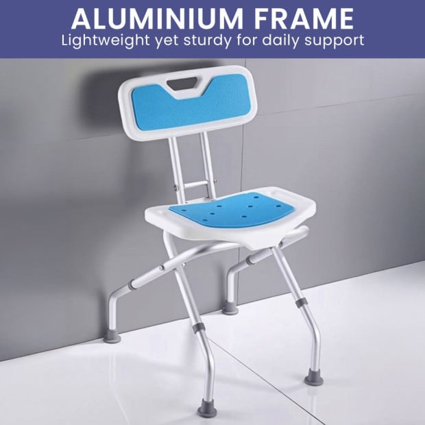 Orthonica Height-Adjustable and Foldable Aluminium Commode Shower Chair Image 6
