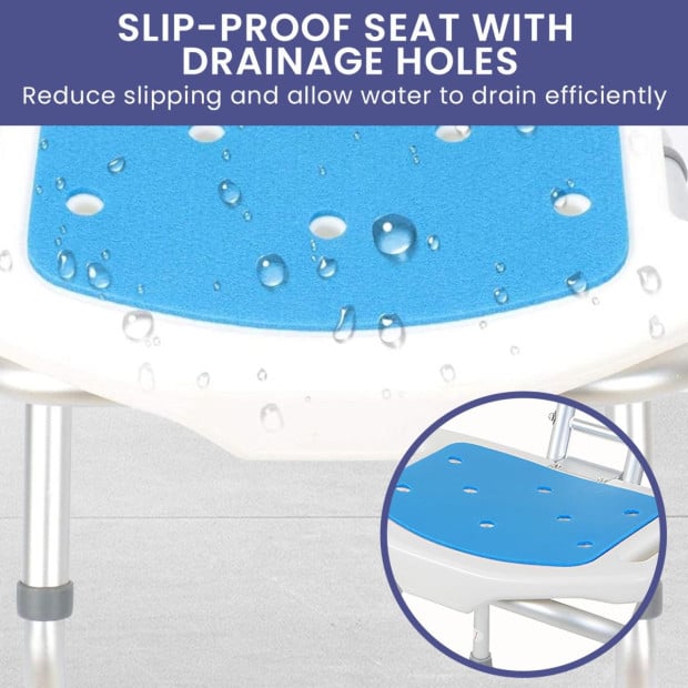 Orthonica Height-Adjustable and Foldable Aluminium Commode Shower Chair Image 8