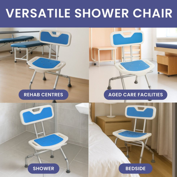 Orthonica Height-Adjustable and Foldable Aluminium Commode Shower Chair Image 10