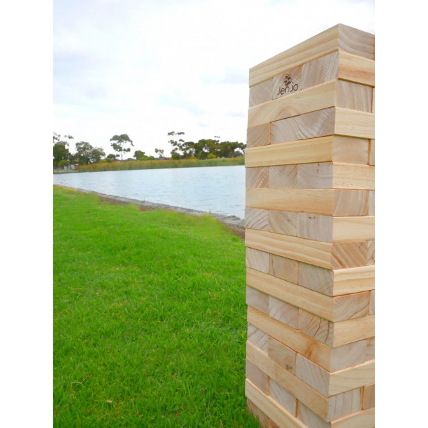 54 Piece Giant Jenjo Outdoor Wooden Block Game 63cm Image 3