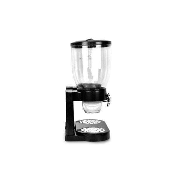 Double Cereal Dispenser Dry Food Storage Container Black Image 3