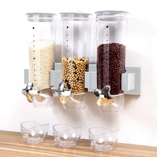 Wall Mounted Triple Cereal Dispenser