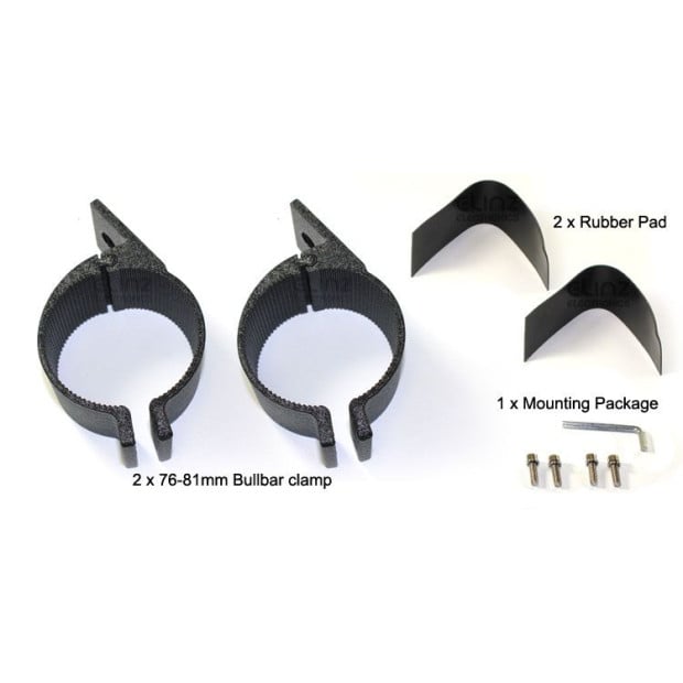 76-81mm Pair Bullbar Mounting Bracket Clamp LED Light Bar Black Image 6