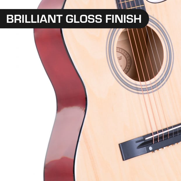 Karrera 40in Acoustic Guitar Natural Image 3