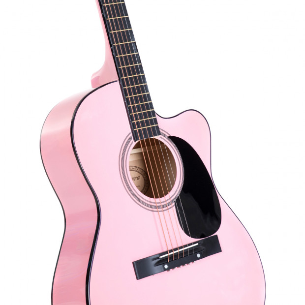 Karrera 40in Acoustic Guitar - Pink Image 3