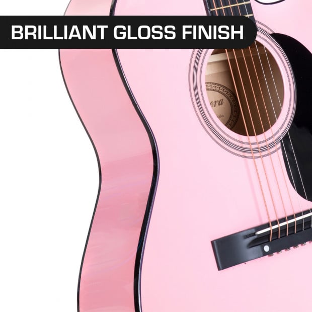 Karrera 40in Acoustic Guitar - Pink Image 4