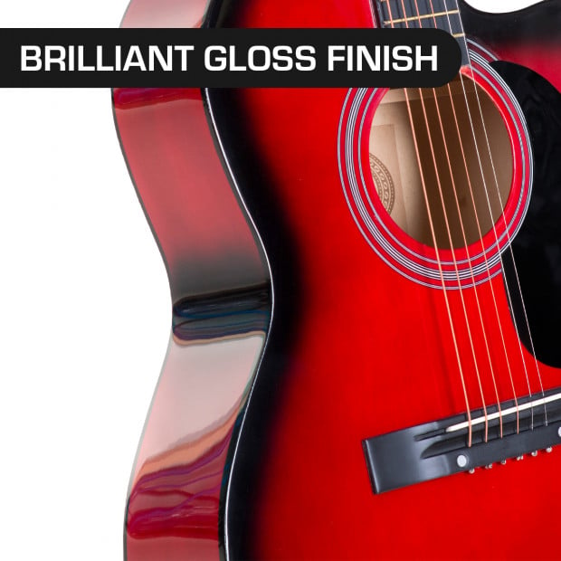 Karrera 40in Acoustic Guitar - Red Image 3