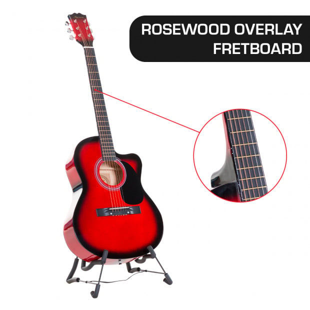 Karrera 40in Acoustic Guitar - Red Image 2