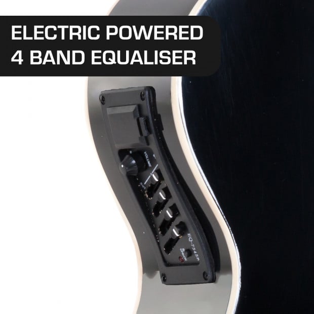 Karrera 43in Acoustic Bass Guitar - Black Image 5