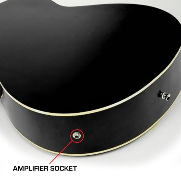 Karrera 43in Acoustic Bass Guitar - Black Image 4
