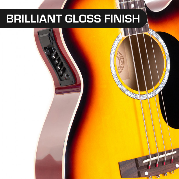 Karrera 43in Acoustic Bass Guitar - Sunburst Image 7