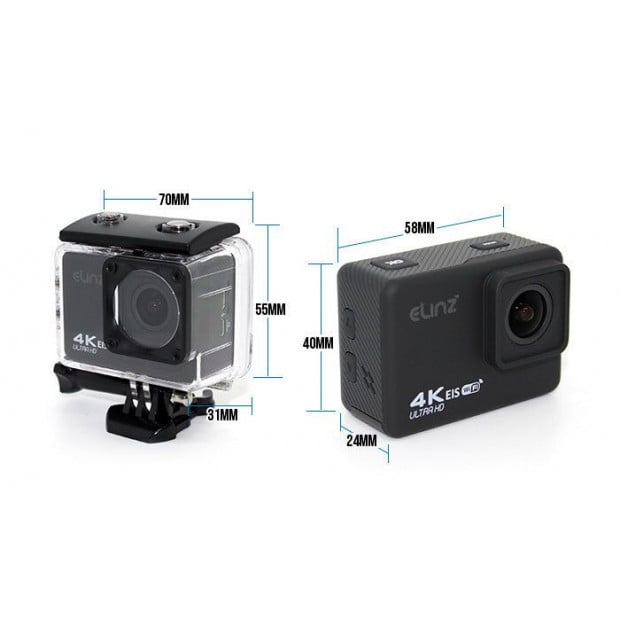 Elinz 4k Hd Sports Action Camera Waterproof Wifi Sony Sensor 32GB Image 7