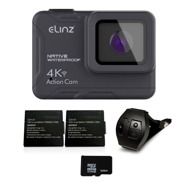 Sports Action Camera 4K Waterproof Touch Screen Remote Control 32GB