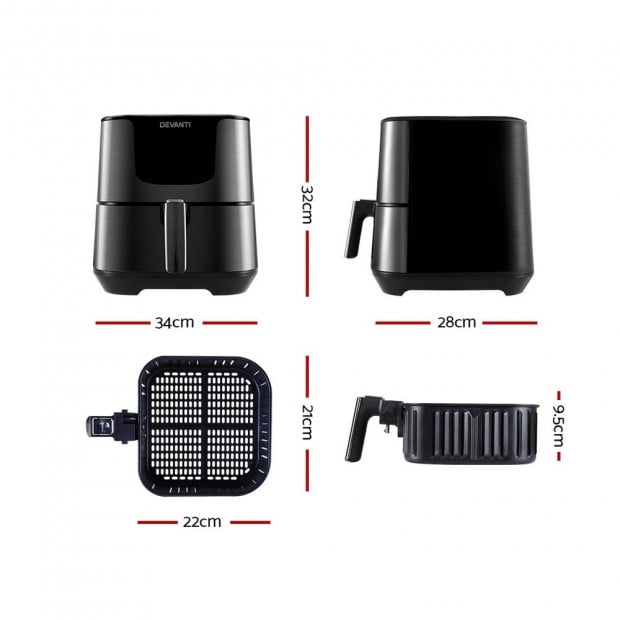 Air Fryer 7L LCD Fryers Oven Airfryer Kitchen Cooker Stainless Steel Image 2