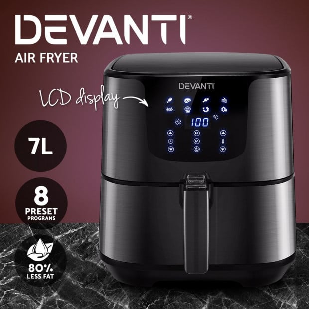 Air Fryer 7L LCD Fryers Oven Airfryer Kitchen Cooker Stainless Steel Image 4