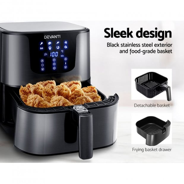 Air Fryer 7L LCD Fryers Oven Airfryer Kitchen Cooker Stainless Steel Image 6