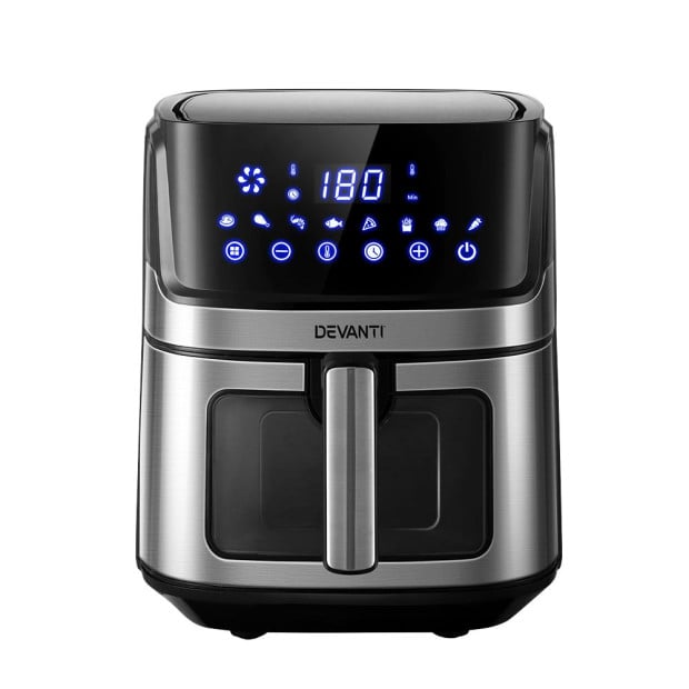 Air Fryer 6.5L LCD Oven Airfryer Cooker Oil Free Kitchen - Silver Image 3