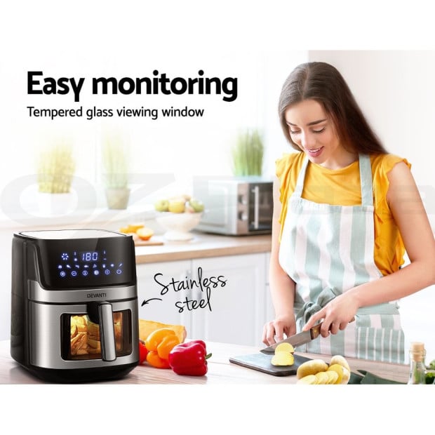 Air Fryer 6.5L LCD Oven Airfryer Cooker Oil Free Kitchen - Silver Image 7
