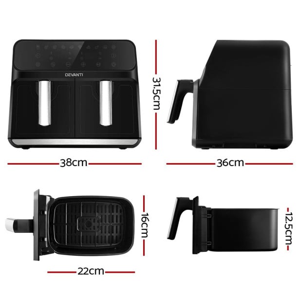 8L Air Fryer LCD Fryers Oven Airfryer Cooker Oil Free Kitchen Image 2