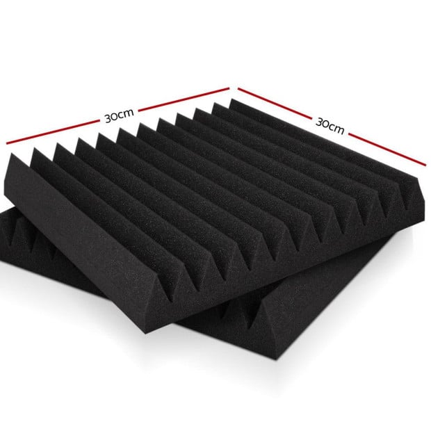 40pcs Studio Acoustic Foam Wedge 30x30CM Black Image 2