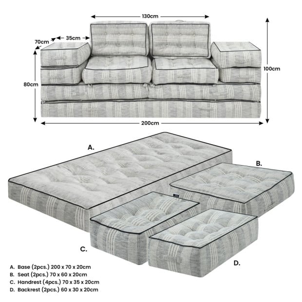 Agura Modular Sofa and Lounges – 10pc Fabric Lounge Suite Image 4