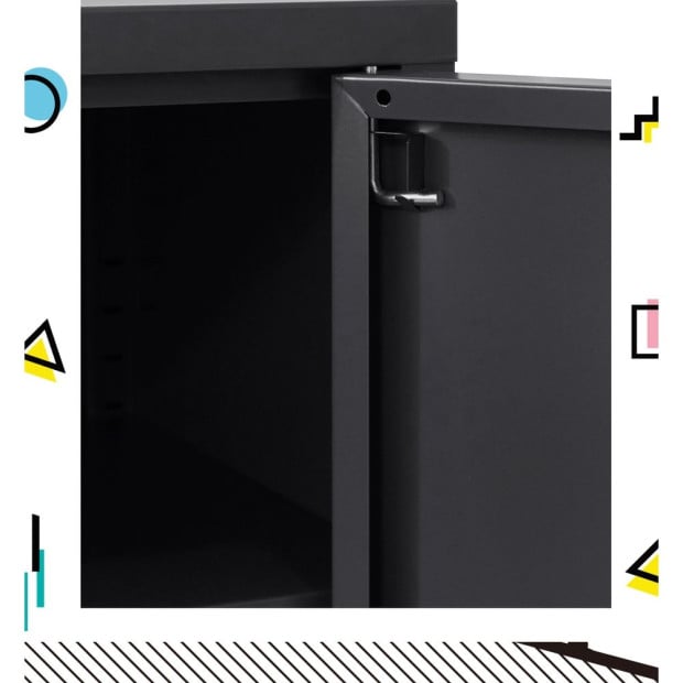 Buffet Sideboard Locker Metal Storage Cabinet - Base Charcoal Image 6