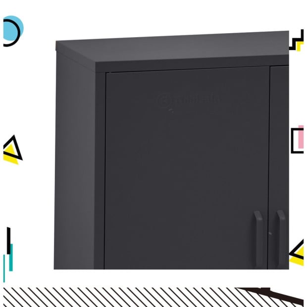 Buffet Sideboard Locker Metal Storage Cabinet - Sweetheart Charcoal Image 3