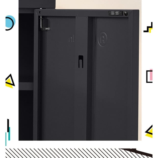 Buffet Sideboard Locker Metal Storage Cabinet - Sweetheart Charcoal Image 5