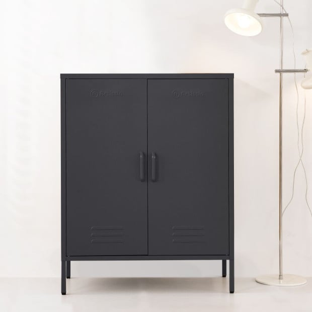 Buffet Sideboard Locker Metal Storage Cabinet - Sweetheart Charcoal Image 9