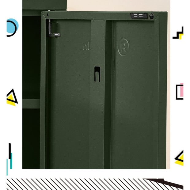 Buffet Sideboard Locker Metal Storage Cabinet - Sweetheart Green Image 5