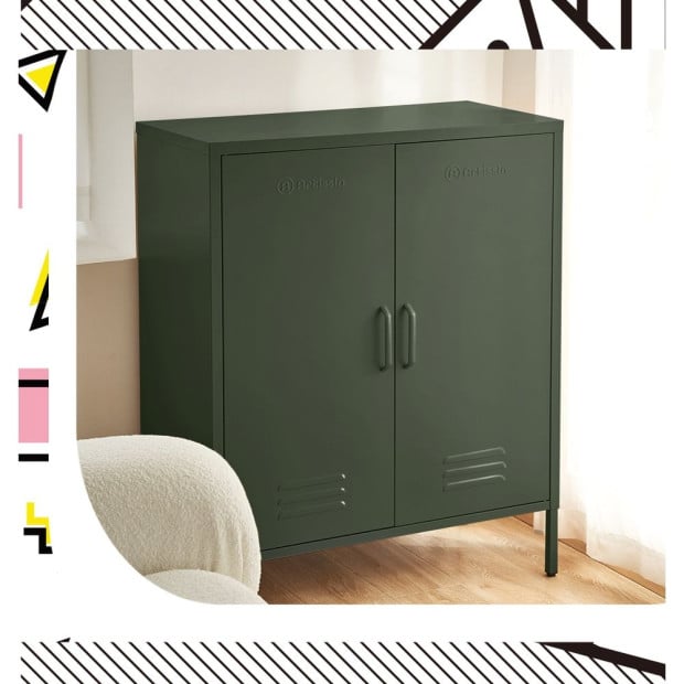 Buffet Sideboard Locker Metal Storage Cabinet - Sweetheart Green Image 7
