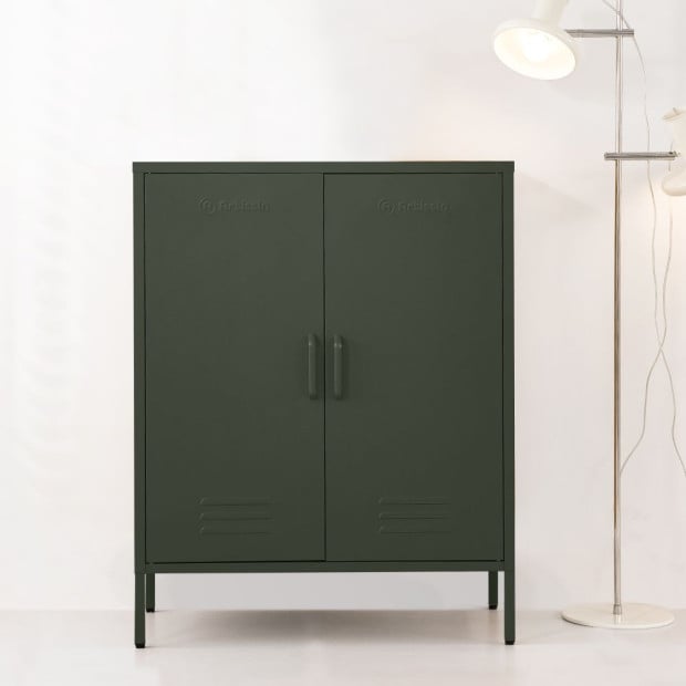 Buffet Sideboard Locker Metal Storage Cabinet - Sweetheart Green Image 9