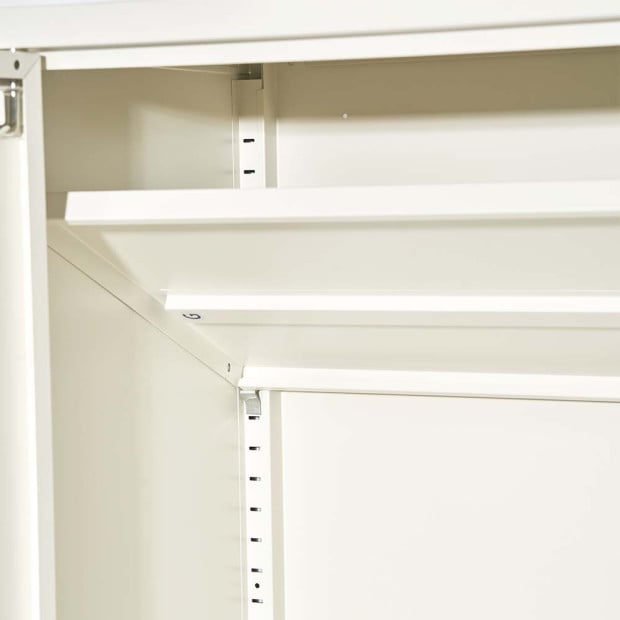 Sweet Metal Locker Storage Shelf Organizer Cabinet Sideboard White Image 3