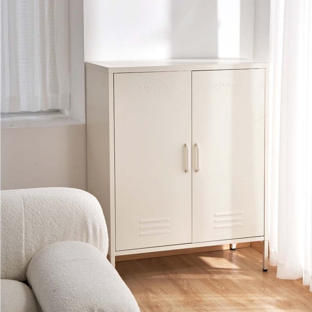 Sweet Metal Locker Storage Shelf Organizer Cabinet Sideboard White Image 7