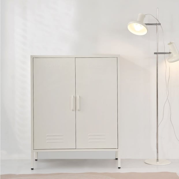 Sweet Metal Locker Storage Shelf Organizer Cabinet Sideboard White Image 6