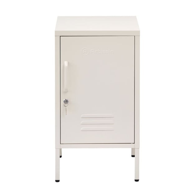 Mini Metal Locker Storage Shelf Organizer Cabinet Bedroom White
