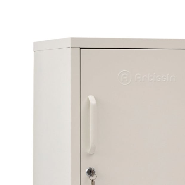 Mini Metal Locker Storage Shelf Organizer Cabinet Bedroom White Image 3