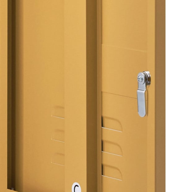 Mini Metal Locker Storage Shelf Organizer Cabinet Bedroom Yellow Image 9