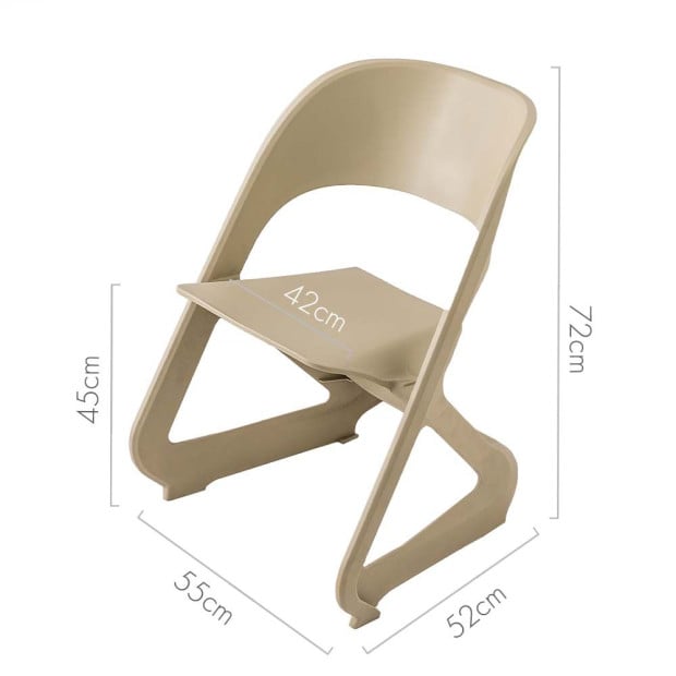 Set of 4 Dining Chairs Office Lounge Seat Stackable Plastic Beige Image 2