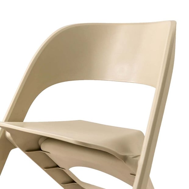 Set of 4 Dining Chairs Office Lounge Seat Stackable Plastic Beige Image 5
